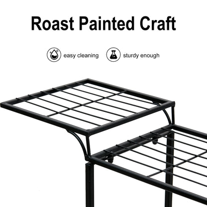 Garden Cart Stand Flower Pot Holder Display Rack Home Plant Stand - Multi-Functional Garden Storage Organizer