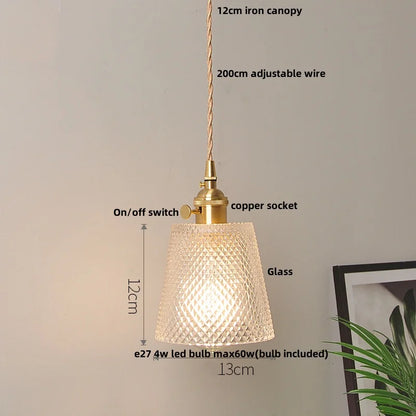 DecorBites™ Glass LED Pendant Lamp: Nordic Modern Design, Adjustable Hanging Light Fixture