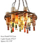 DecorBites™ Industrial Metal Wine Bottle Chandelier for Coffee Shop Bar LED Decor