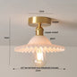 DecorBites™ Green Flower Glass Copper Ceiling Light - Nordic Modern LED, Living Room Bedroom Hallway Fixtures