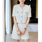 Luxury Blazer White Small Fragrance Short Sleeve Jacket Women's Summer Loose Thin Versatile Top Shorts Professional Black Suits