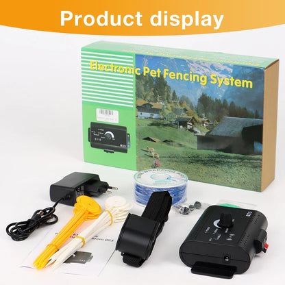 1.2 Acres Electronic Pet Fence System Adjustable Control Range Dog Fencing Dog Training Collar Electric Dog Sound Shocked Collar