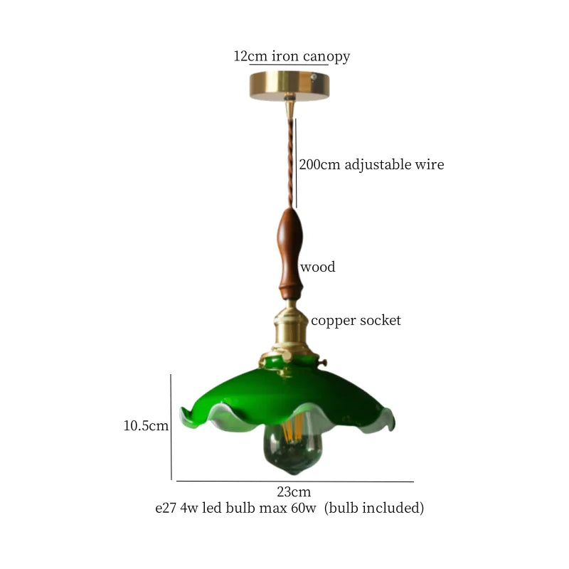 DecorBites™ Glass LED Pendant Flower Lampshade for Bedroom & Living Room Decor