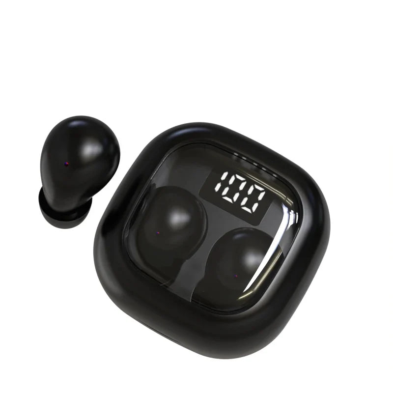 SK Small Headphones Wireless Bluetooth Headset Sport Sleeping Invisible Comfortable To Wear Bass Earbuds Earphone For All Phones
