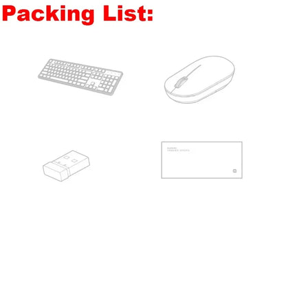 Original Xiaomi Wireless Keyboard & Mouse Set 2 104 keys Keyboard 2.4 GHz USB Receiver Mouse for PC Windows 10