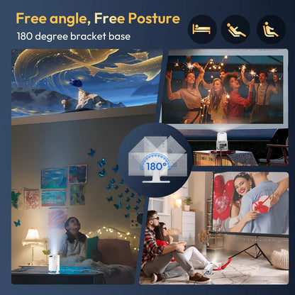 XGODY 260 ANSI 4K Projector Mini Projector Smart Android Keystone Correction Beamer Projectors BT5.0 WIFI6 Home Cinema Portable