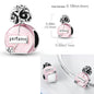 Charms Bead 925 Sterling Silver Pink Butterfly Luminous Firefly Dangle