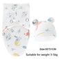 Baby Blanket Hat Set Cartoon Printed Cotton Newborn Swaddle Adjustable