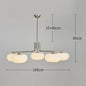 DecorBites™ Glass Persimmon Chandelier: Bauhaus Medieval Inspired Milk White Lamp