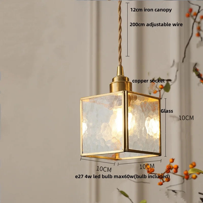 DecorBites™ Glass LED Pendant Lamp Tiffany Style Hand Stitch Dining Room Light