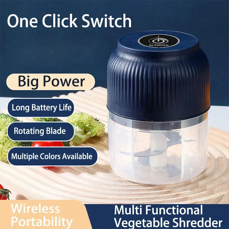 250ml Mini Wireless USB Rechargeable Electric Vegetable Chopper Garlic