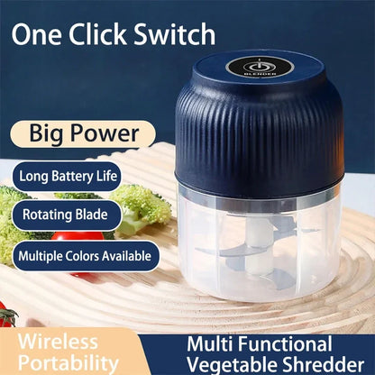 250ml Mini Wireless USB Rechargeable Electric Vegetable Chopper Garlic