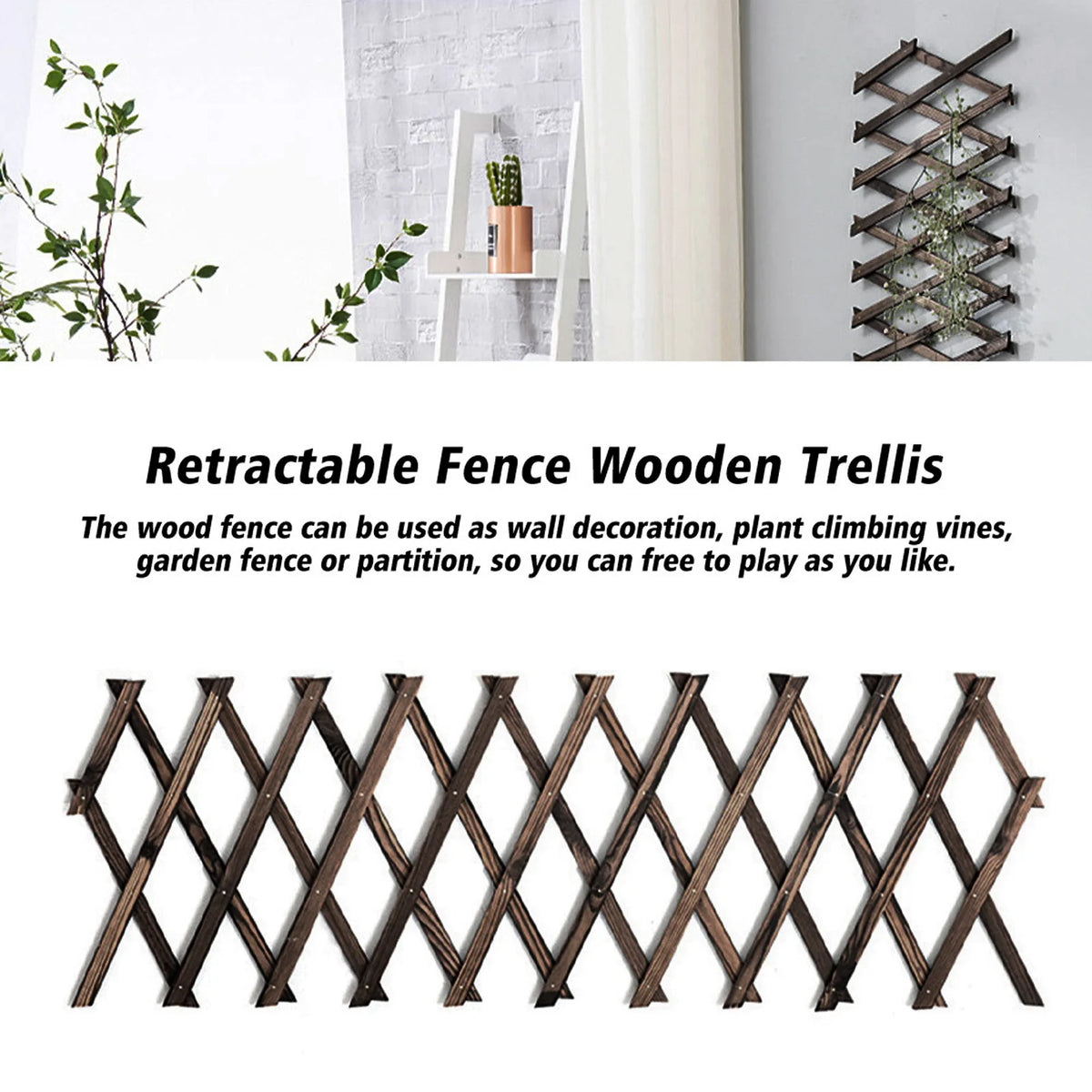 Expandable Plant Climb Hanging Frame Trellis Plant Support Fence Indoor Plant Vertical Rack Wall Decor For Room Patio Garden