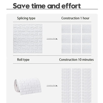 3D Foam Brick Wall Panels Stickers Self Adhesive Waterproof Living
