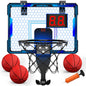 Mini Indoor Basketball Hoop with 7 LED Lights Scoreboard 3 Play Modes Adjustable Volume over Door Foldable for Kids Adults