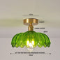 DecorBites™ Green Flower Glass Copper Ceiling Light - Nordic Modern LED, Living Room Bedroom Hallway Fixtures