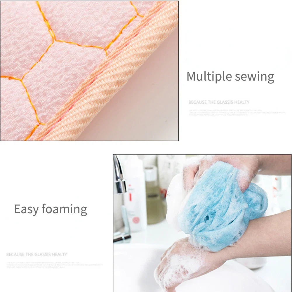 3pcs/set Body Cleaning Washcloth Bathroom Shower Ball Back Scrubber