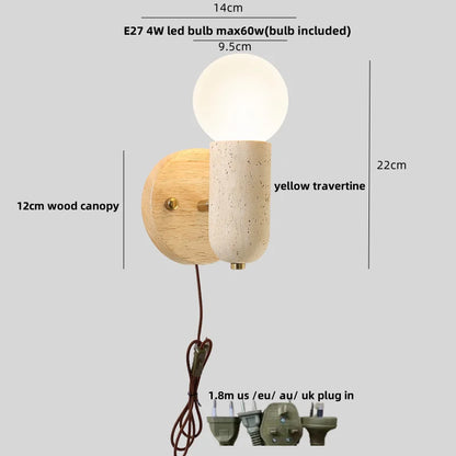 DecorBites™ Japanese Style LED Wall Lamp with Pull Chain and White Glass