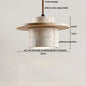 DecorBites™ Japanese Style LED Pendant Lights Wood Canopy Cement Lampshade