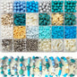 1860pcs Sea Blue and White Beads Paired with Sea Turtle and Starfish