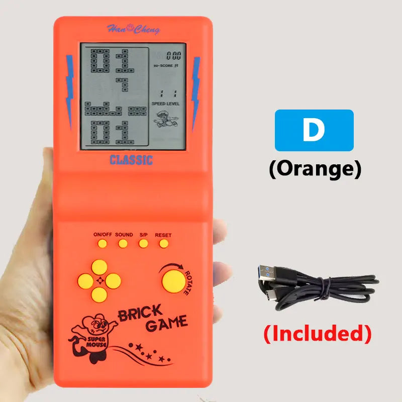 Rechargeable Retro Handheld Game Player Type-C Charge Nostalgic Game Console with Switch for Tetris Machine Boy Puzzle Toys Gift