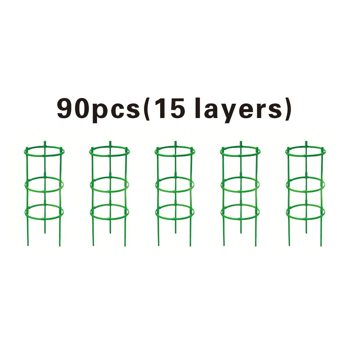 Adjustable Plant Climbing Frame Green Grid 5-15 Layer 30-90cm Lightweight Durable Gardening Stand for Home Garden