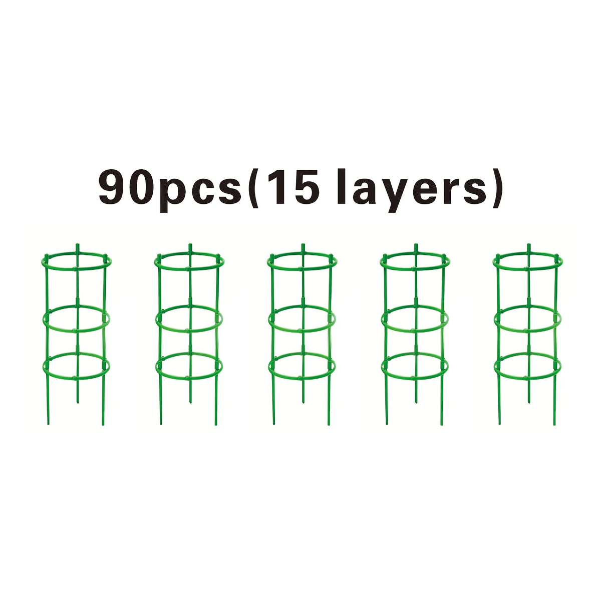 Adjustable Plant Climbing Frame Green Grid 5-15 Layer 30-90cm Lightweight Durable Gardening Stand for Home Garden