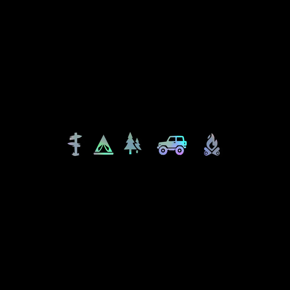 Camping Icons Outdoor Campfire Hiking Die Cut Vinyl Decal Sticker for