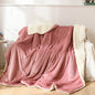 Lamb wool flannel blanket Nordic light luxury style quilt blanket Double layer thickened blanket