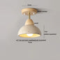 DecorBites™ Japan Style LED Ceiling Light Yellow Travertine Stone Wood Base Bedroom Luminaire