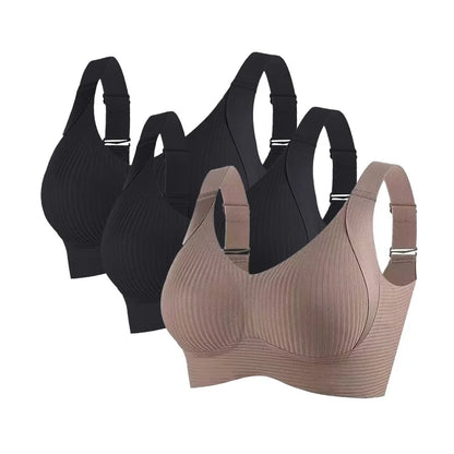 3pcs/set Women's Push-Up Bra Non-Wire Lift Bra Seamless Underwear