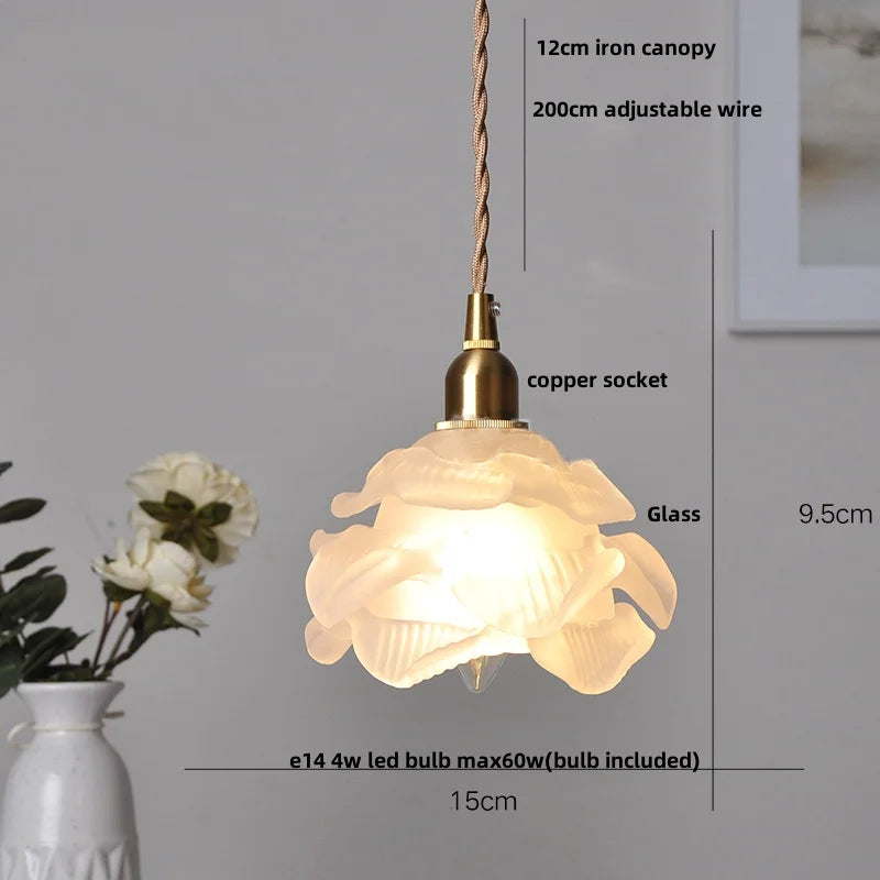 DecorBites™ Glass LED Pendant Lamp Modern Copper Socket Hanging Light