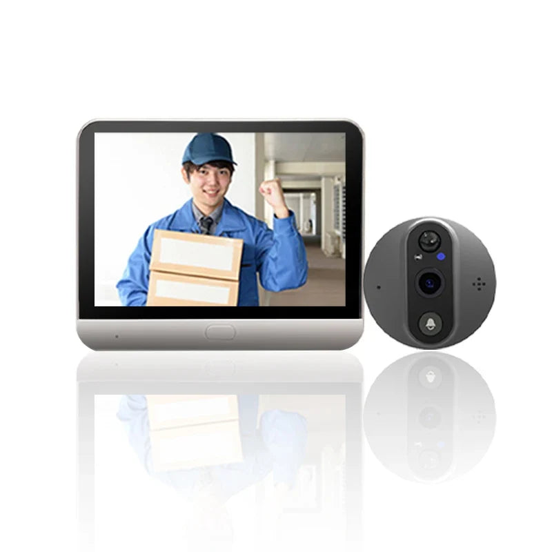 4.3 inch 2MP Tuya APP WiFi Doorbell Visual Door Peephole Video Eye Night PIR Home Security Wireless Intercom For IOS Android