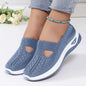 Womens Spring Summer Knit Slip On Sneakers Breathable Mesh Casual Shoes with Arch Support Machine Washable Multi Colors