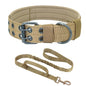 Adjustable Sturdy Tactical Dog Collar with Leash Set for Medium to Large Dogs Anti-Bite Durable Neck Collar For Strong Dogs