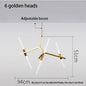 DecorBites™ LED Chandelier: Modern Gold Black Ceiling Pendant for Kitchen Dining Living Bedroom