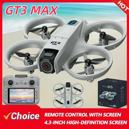 2025new GT3 MAX Drone 8K HD 4.3" Remote Control Headless Mode
