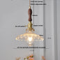 DecorBites™ Glass LED Pendant Lamp with Wood Handle - Modern Nordic Hanging Light