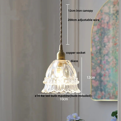 DecorBites™ Glass LED Pendant Lamp Modern Copper Socket Hanging Light