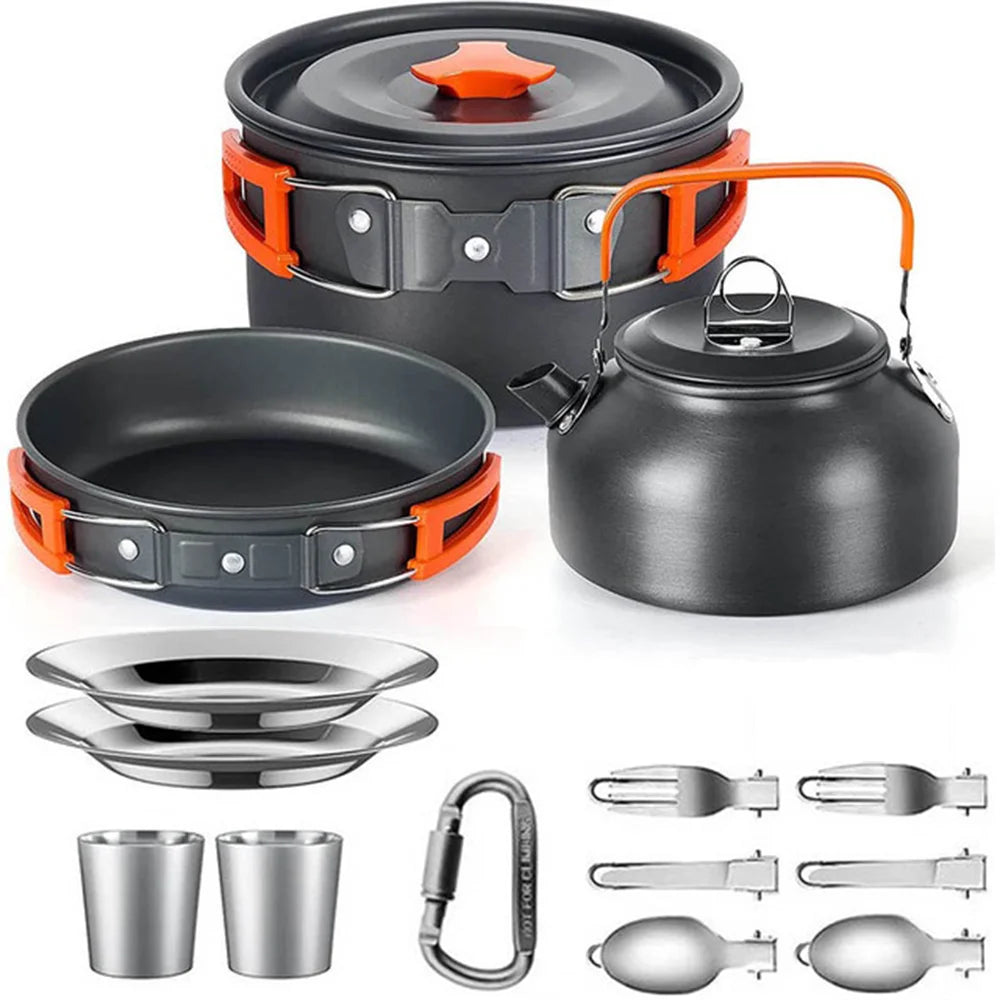 Camping Cooking Set Outdoor Aluminum Lightweight Equipment Camping