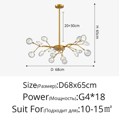 DecorBites™ LED Firefly Chandelier: Modern Nordic Ceiling Lights for Luxury Home Decor
