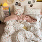 DecorBites™ Korean Floral Print Single Duvet Cover: Sweet Comfort, All Seasons, Skin-Friendly