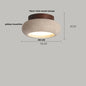 DecorBites™ Japan Style LED Ceiling Light Yellow Travertine Stone Wood Base Bedroom Luminaire.