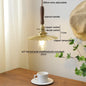 DecorBites™ Green Glass LED Pendent Lamps, Walnut Copper Modern Hanging Light Fixtures