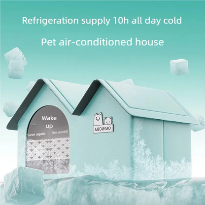 Cat Air Conditioning House with Frame Summer Cat Cooling House Cat Ice