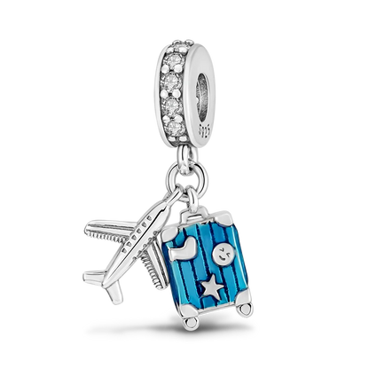 Charms Bead 925 Sterling Silver Pink Butterfly Luminous Firefly Dangle