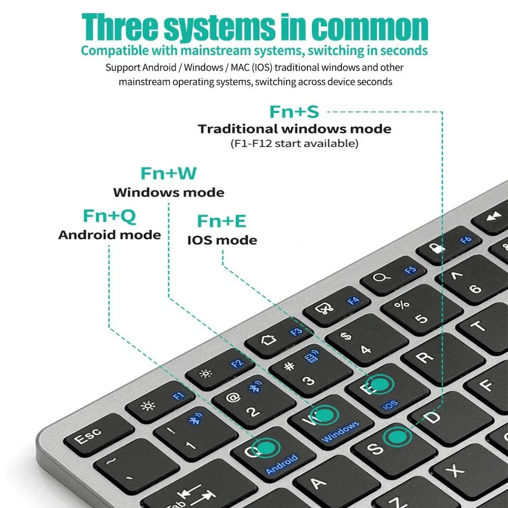 2.4G Wireless Keyboard Mouse Set Bluetooth 5.0 Keyboard Mouse Combo 3 modes Mini Keyboard Mouse For Laptop PC Accessories