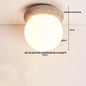 DecorBites™ Japan Style LED Ceiling Light Yellow Travertine Stone Wood Base Bedroom Luminaire.