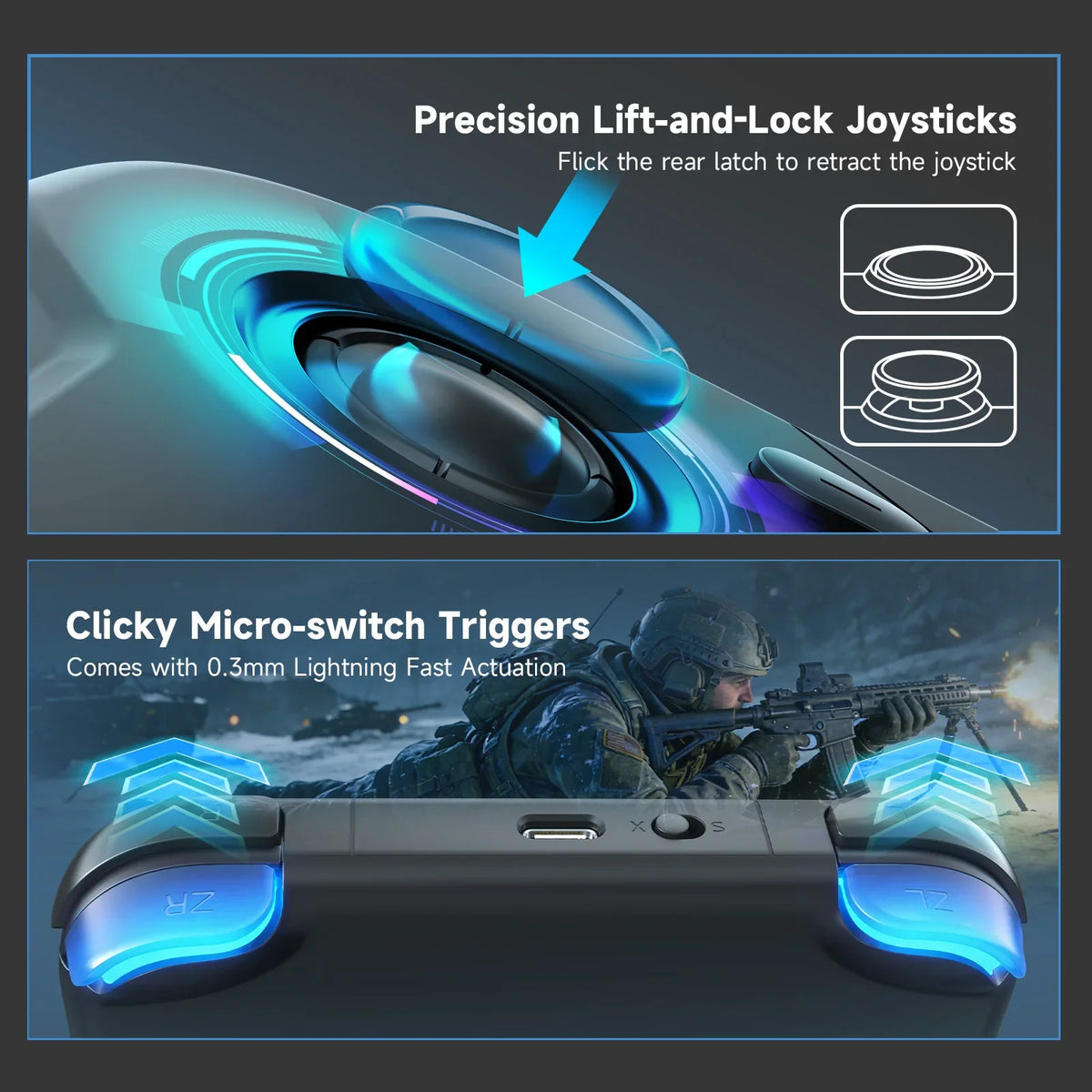 AceGamer Pocket Game Controller Portable Hall Joysticks 1000Hz Bluetooth Gamepad for Switch/Switch2/Android/iOS/PC/Steamdeck