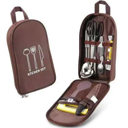 Camping Kitchen Utensil Organizer Bag, Waterproof Travel Storage Pouch